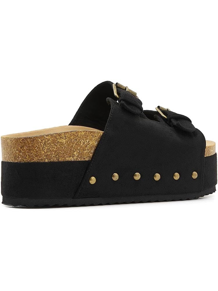 Double Buckle Strap Platform Sandals - Bold Muse Co