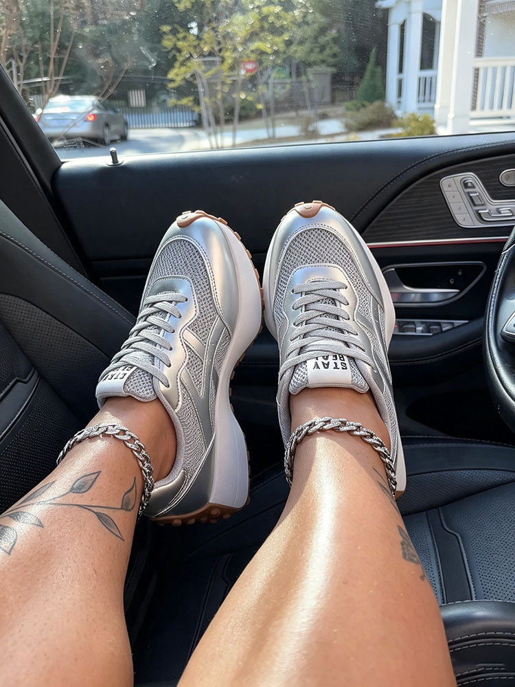Classic Contrast Platform Sneakers