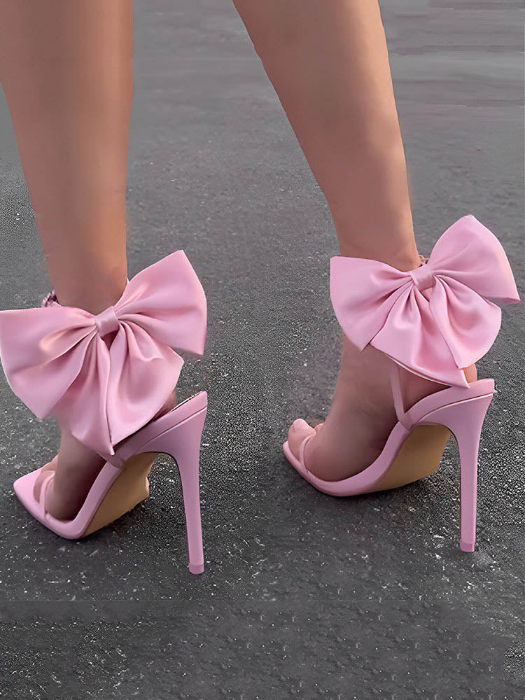 Fairytale Ankle Strap Bow Decor Heel - Bold Muse Co