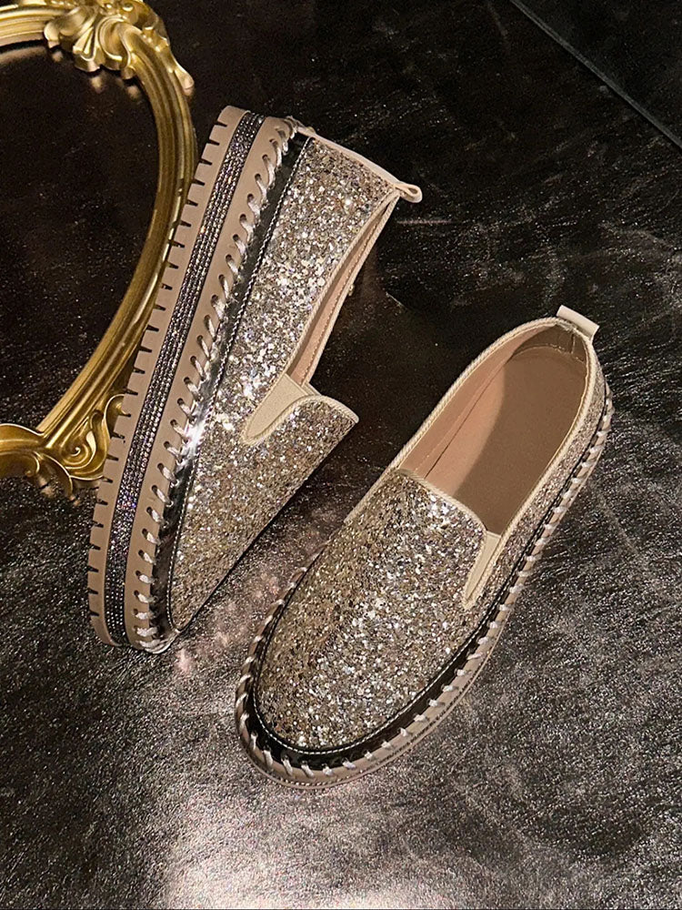 Glitter Slip-On Loafers