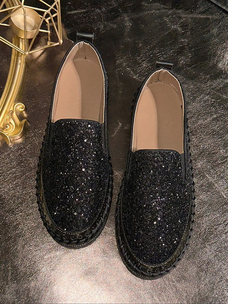 Glitter Slip-On Loafers