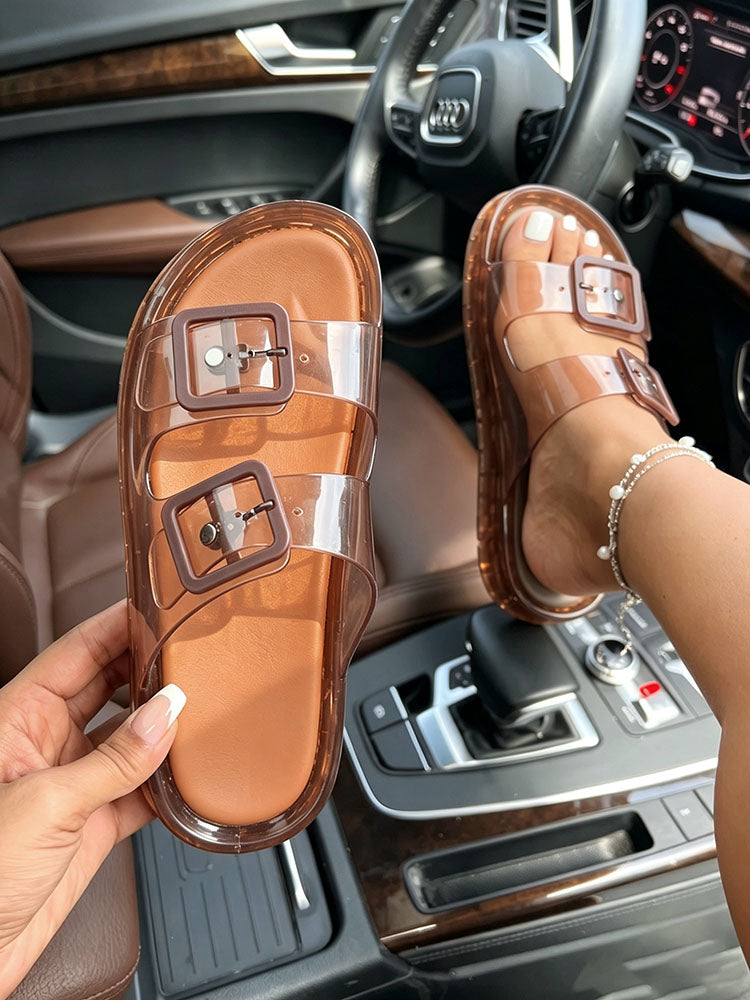 Jelly Double Buckle Sandals