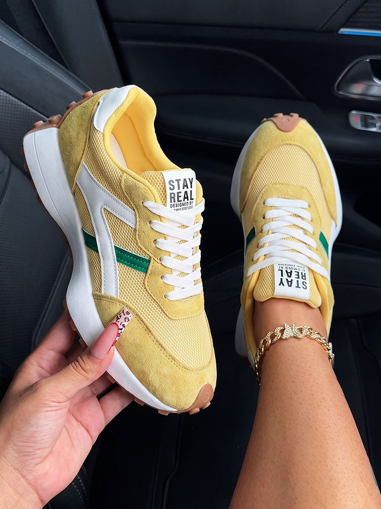 Classic Contrast Platform Sneakers