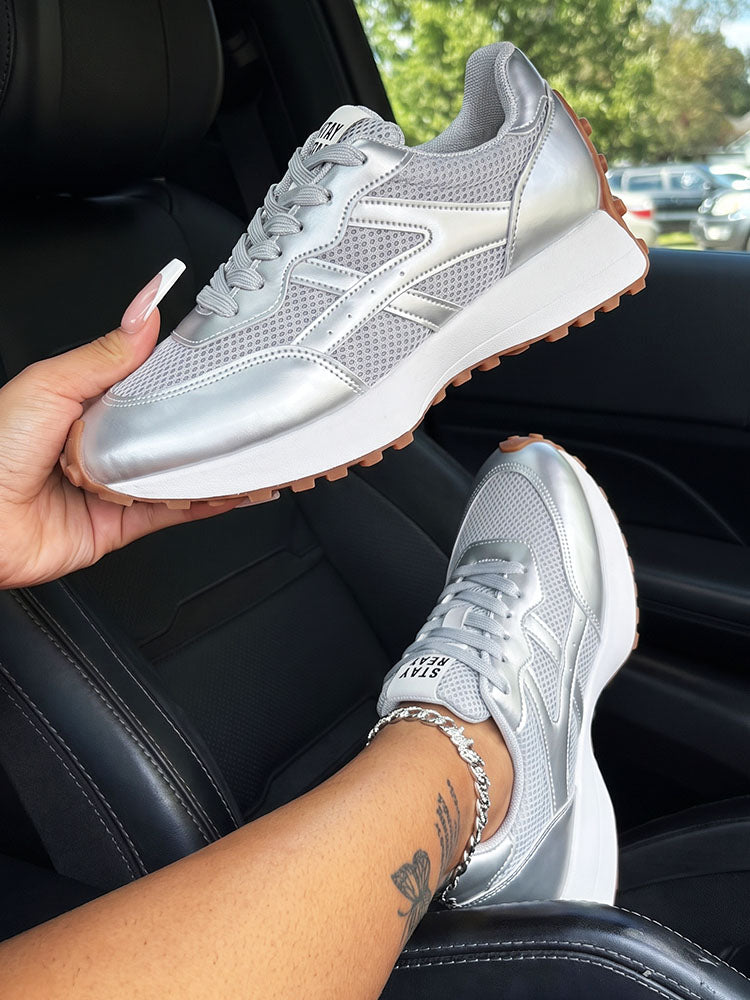 Classic Contrast Platform Sneakers