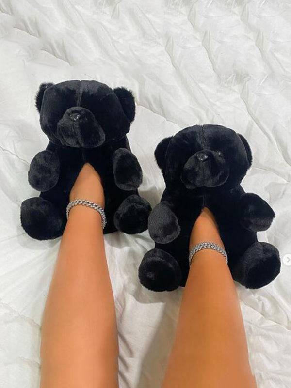 Fluffy Teddy Bear Slippers - Bold Muse Co