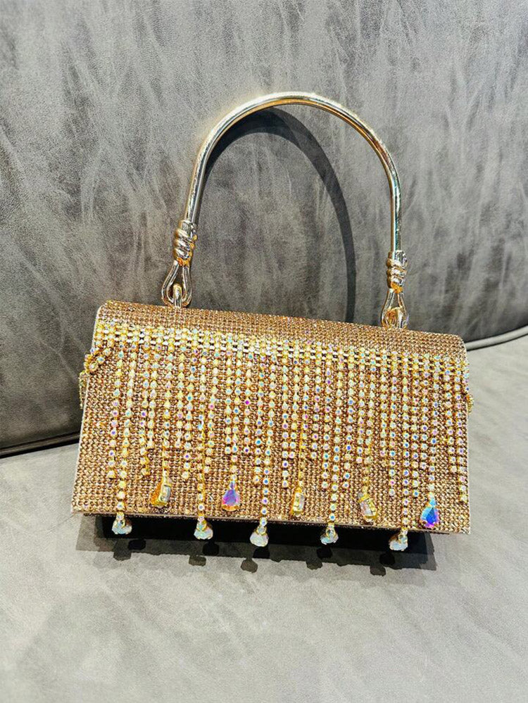 Rhinestone Fringe Clutch - Bold Muse Co