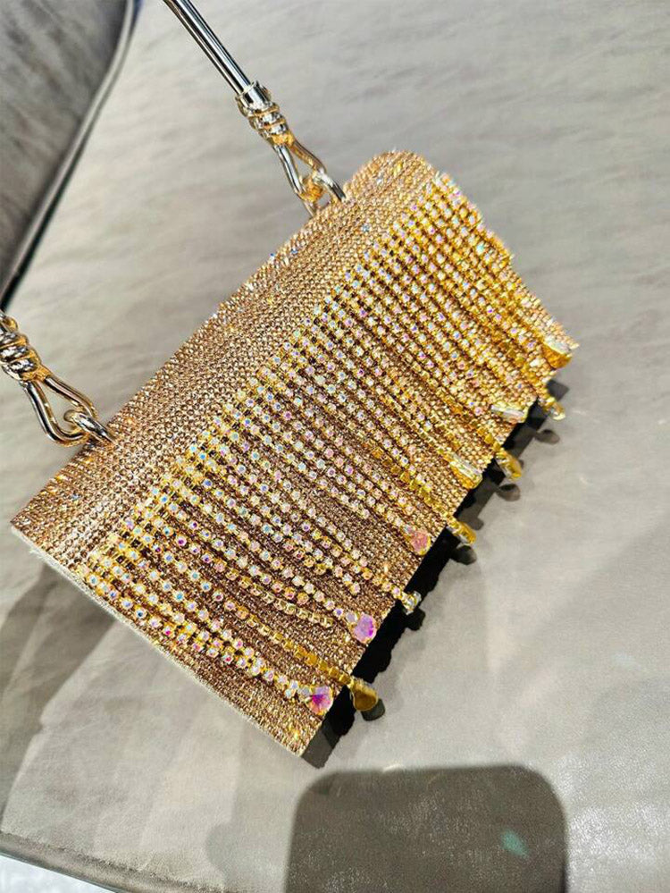 Rhinestone Fringe Clutch - Bold Muse Co