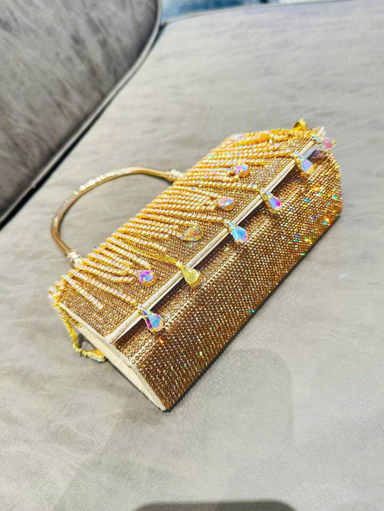 Rhinestone Fringe Clutch - Bold Muse Co