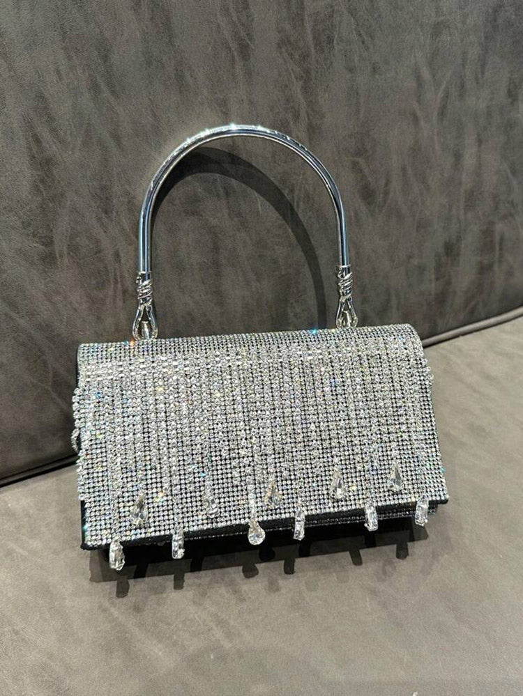 Rhinestone Fringe Clutch - Bold Muse Co