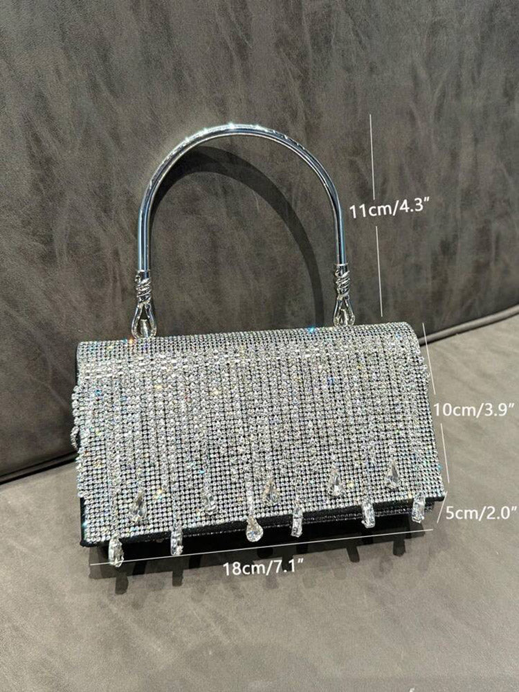 Rhinestone Fringe Clutch - Bold Muse Co