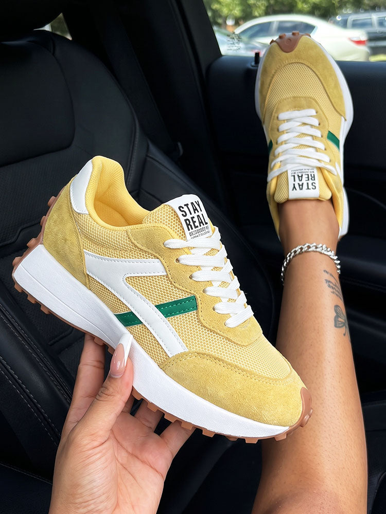 Classic Contrast Platform Sneakers