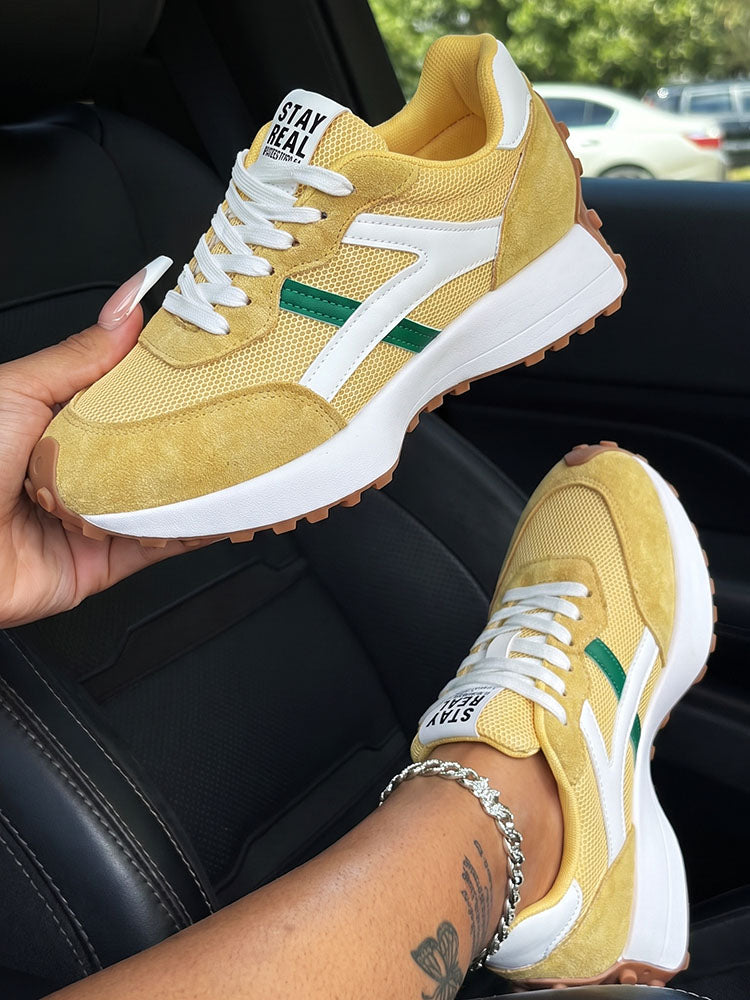 Classic Contrast Platform Sneakers