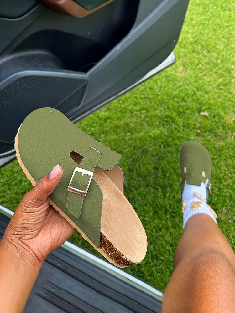 Suede Slip-On Sandals - Bold Muse Co