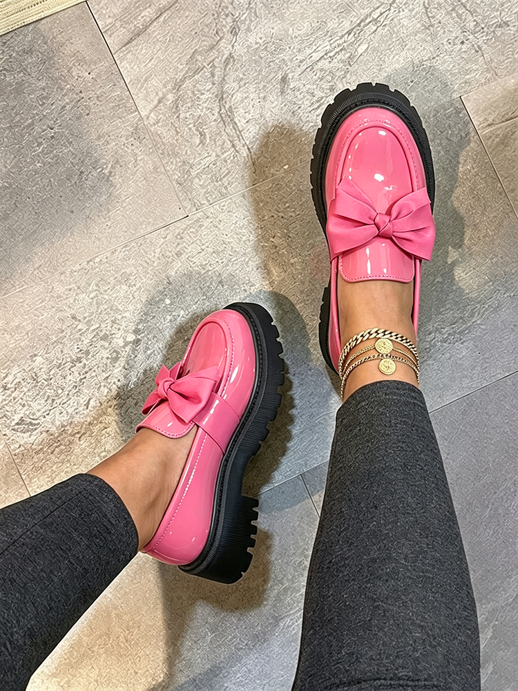 Leopard Suede Bow Loafers