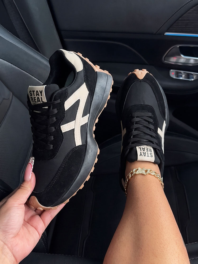 Classic Contrast Platform Sneakers