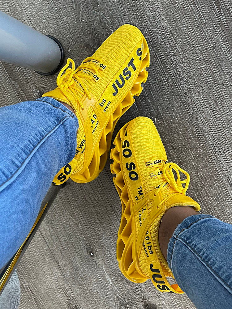 Letter Knit Sneakers - Bold Muse Co