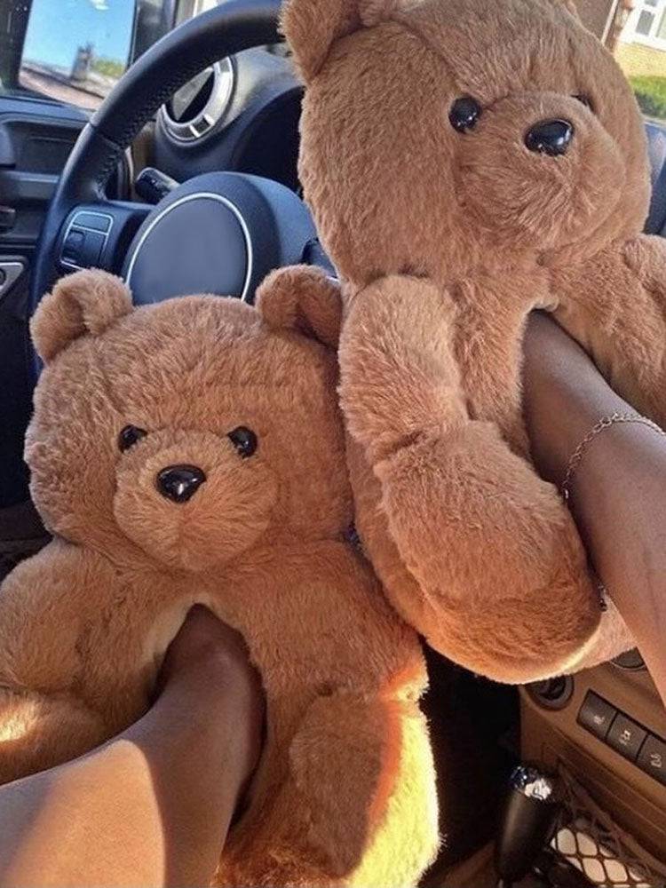Fluffy Teddy Bear Slippers - Bold Muse Co
