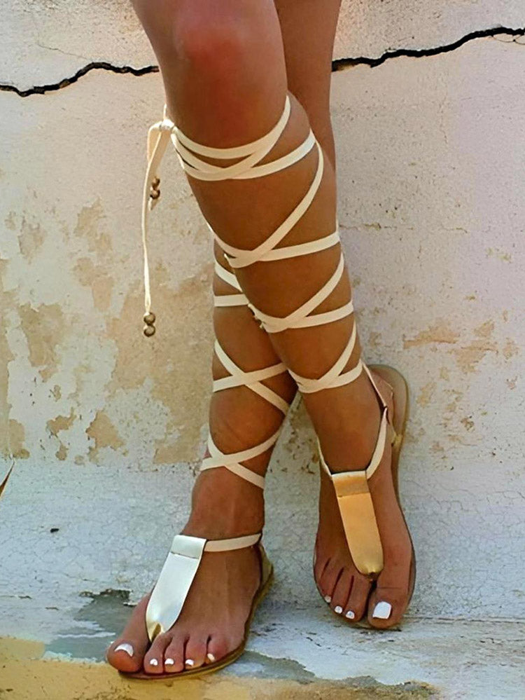 Strap Clip Toe Flat Sandals - Bold Muse Co