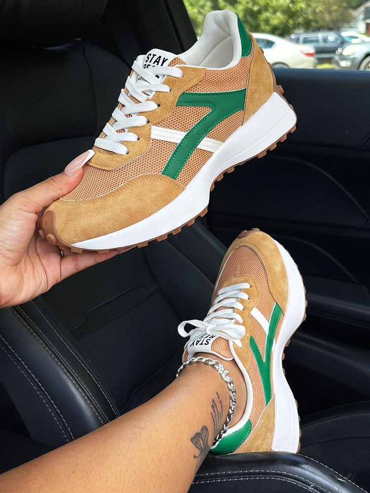 Classic Contrast Platform Sneakers