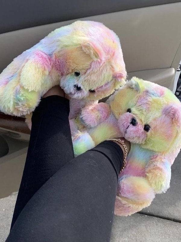 Fluffy Teddy Bear Slippers - Bold Muse Co