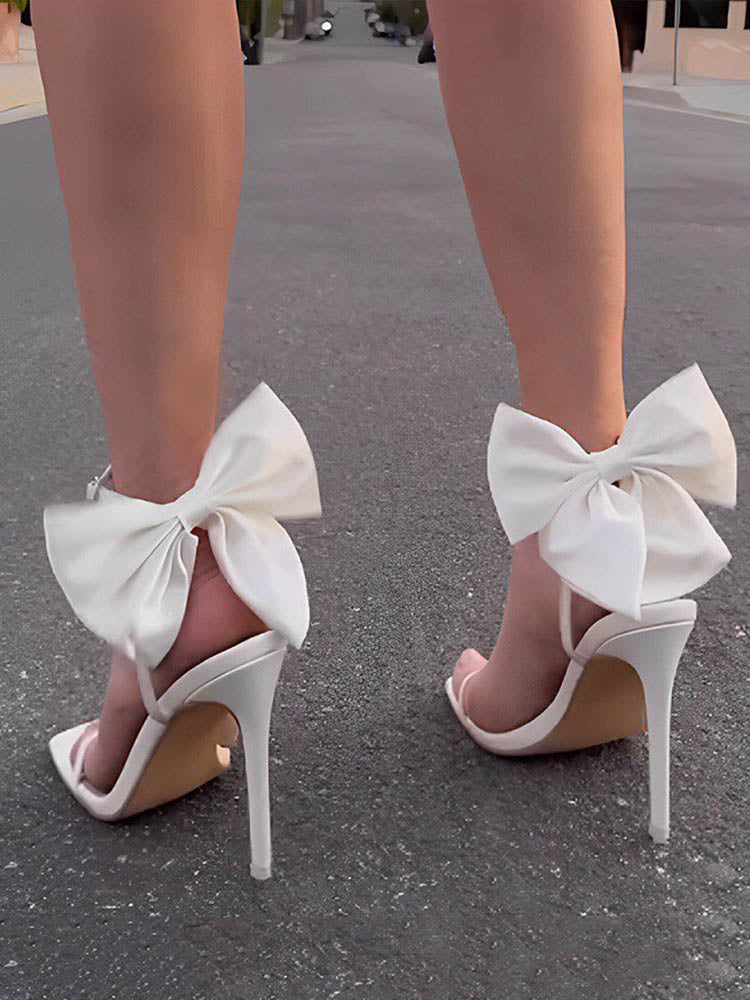 Fairytale Ankle Strap Bow Decor Heel - Bold Muse Co