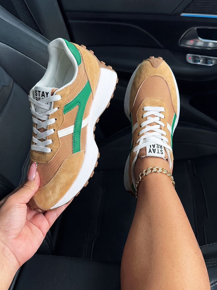 Classic Contrast Platform Sneakers
