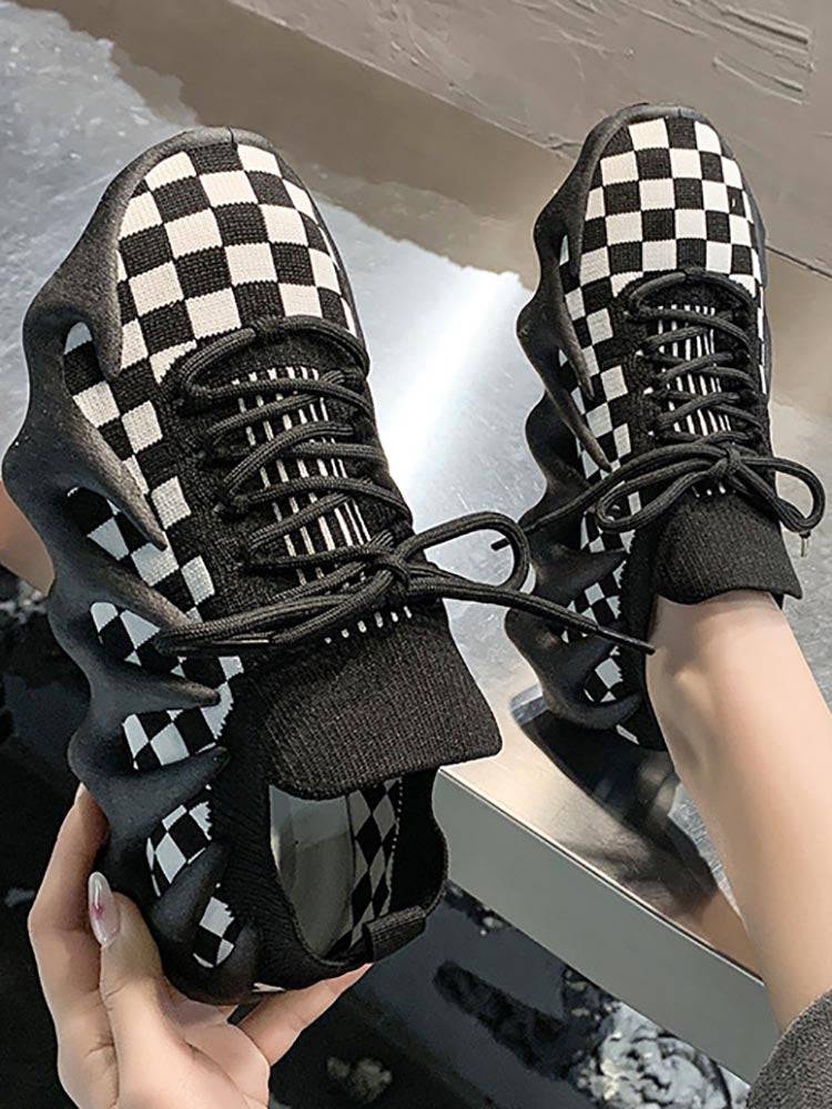 Lace-up Knit Breathable Sneakers - Bold Muse Co
