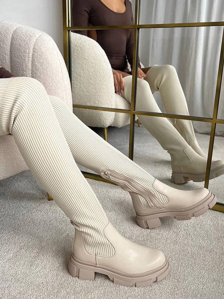 Knitted Over The Knee High Boots - Bold Muse Co