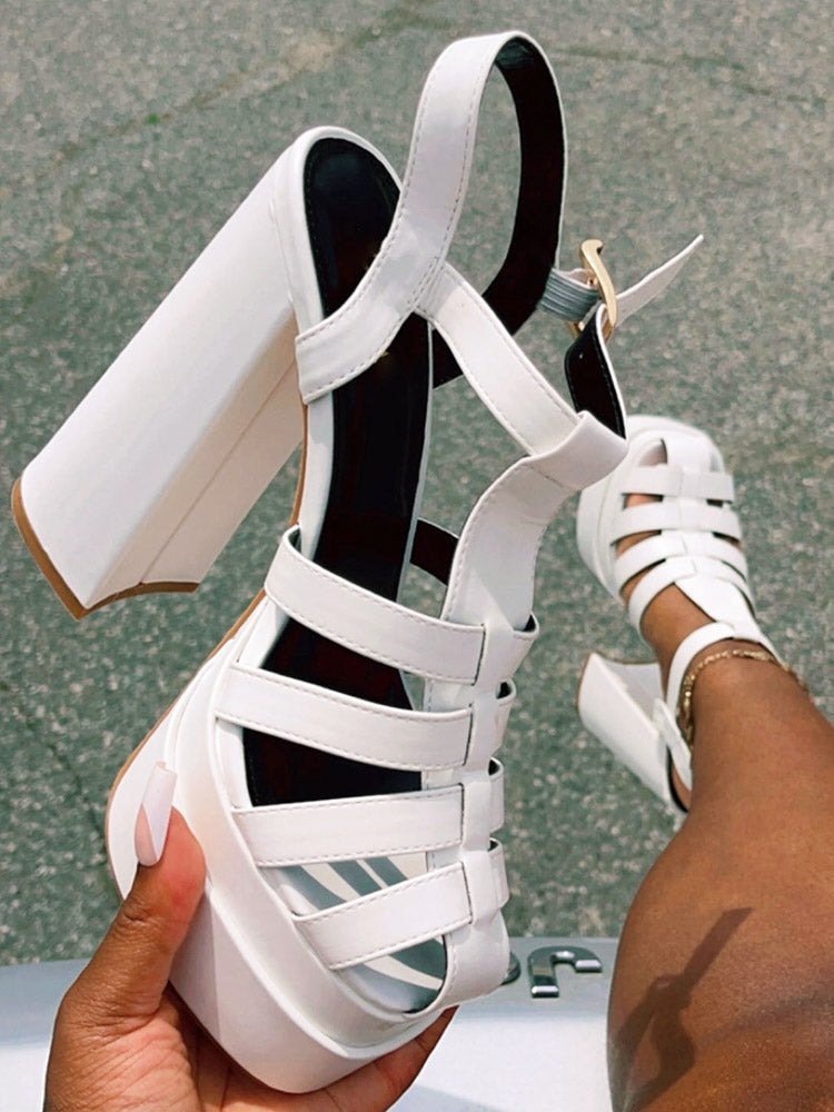 Braid Platform Chunky Heel Sandals - Bold Muse Co