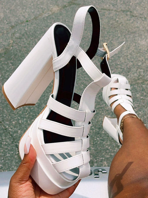 Braid Platform Chunky Heel Sandals - Bold Muse Co