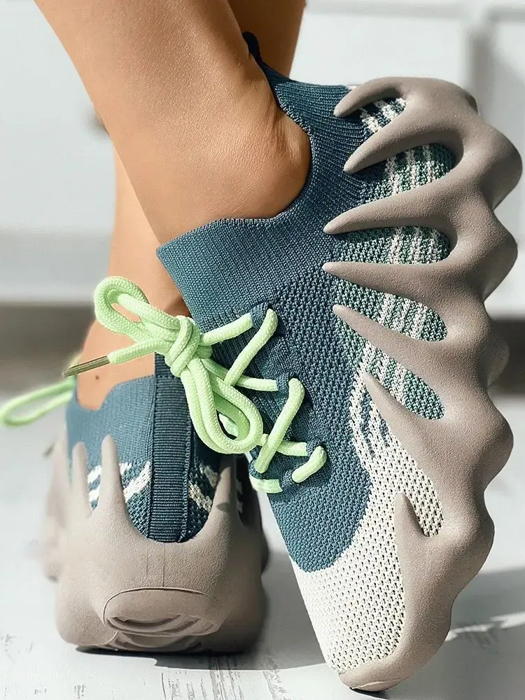 Lace-up Knit Breathable Sneakers - Bold Muse Co