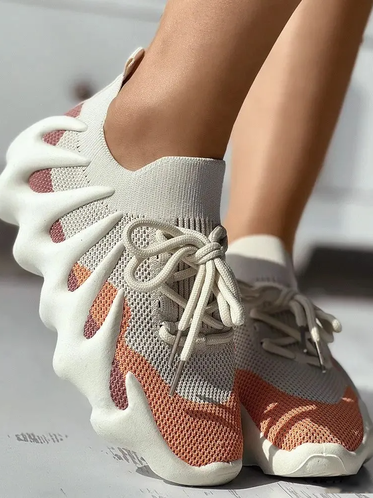 Lace-up Knit Breathable Sneakers - Bold Muse Co
