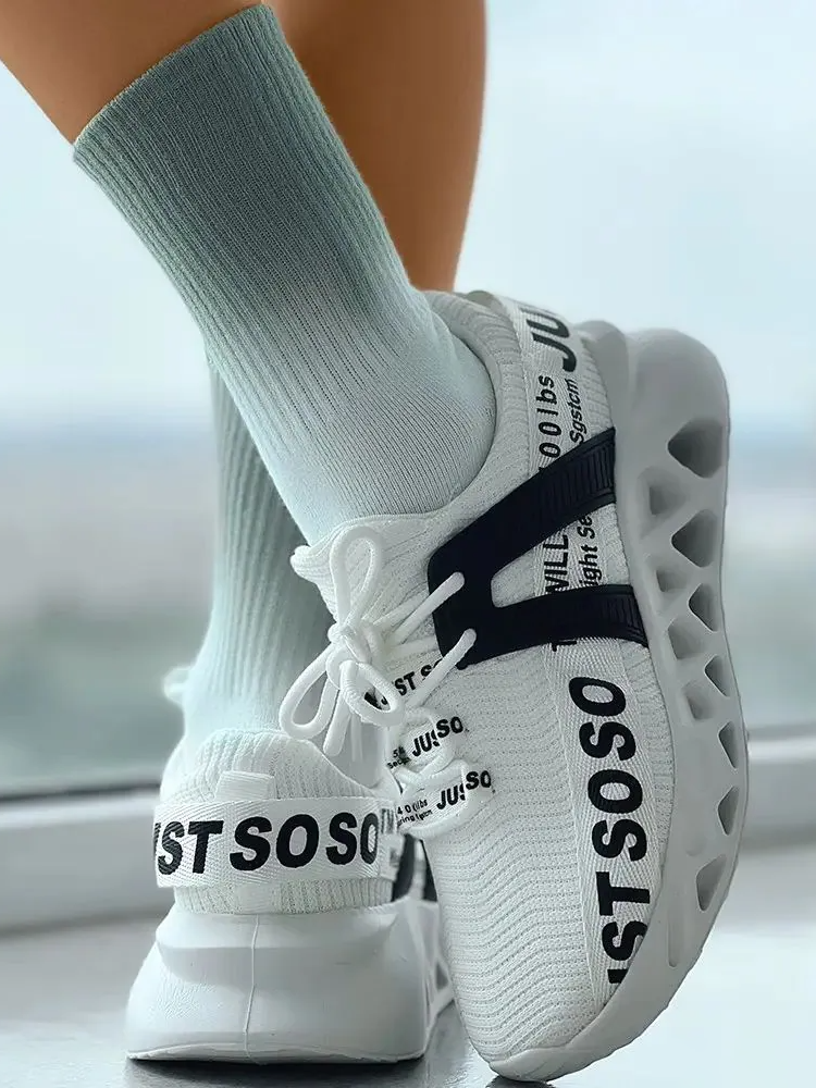 Letter Knit Sneakers - Bold Muse Co