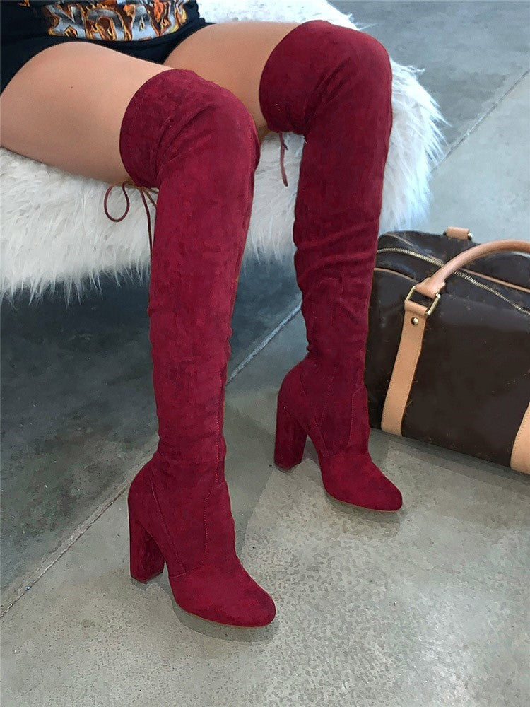 Suede Tie Back Boots - Bold Muse Co