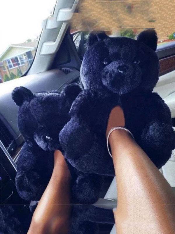 Fluffy Teddy Bear Slippers - Bold Muse Co