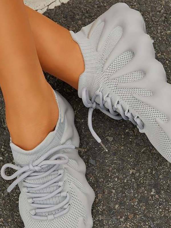 Lace-up Knit Breathable Sneakers - Bold Muse Co