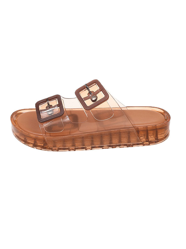 Jelly Double Buckle Sandals