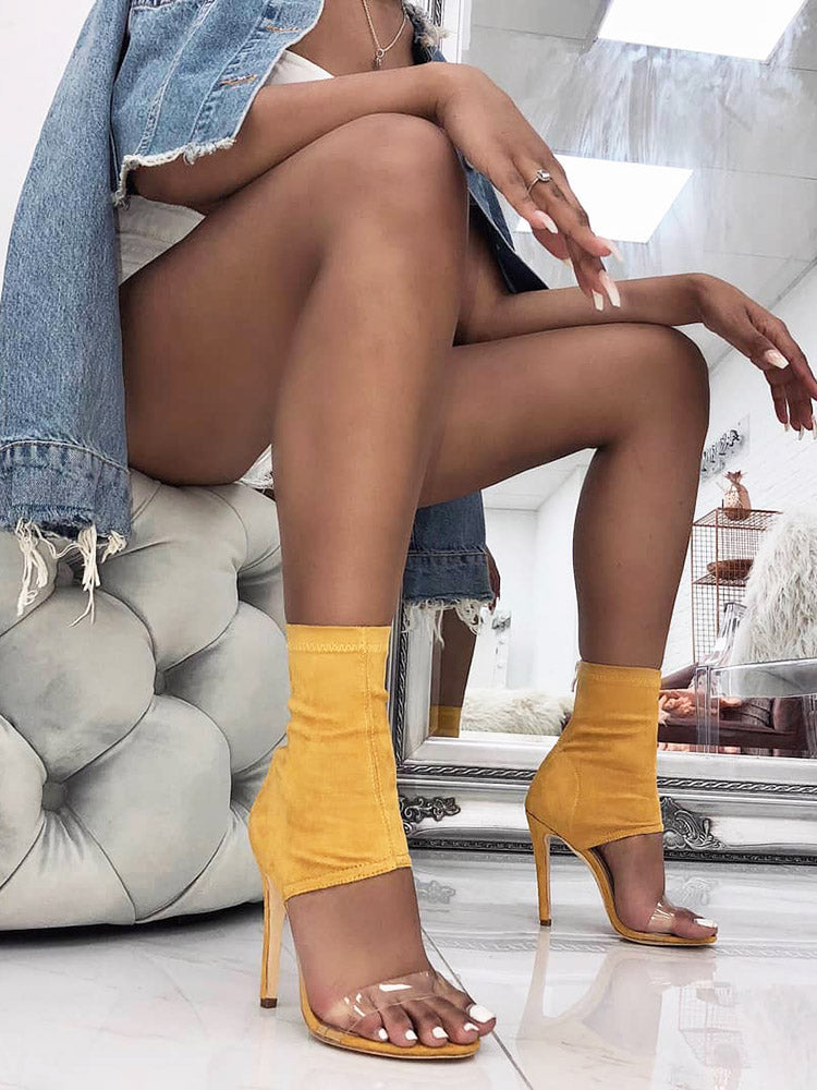 Open Toe Suede Sandals - Bold Muse Co