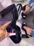 Leather Chunky Heel Sandals - Bold Muse Co