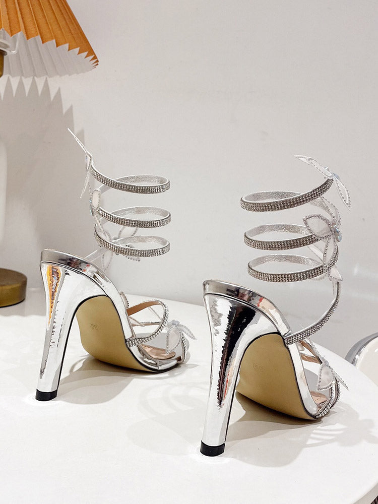 Butterfly Ankle-Wrap Sandals - Bold Muse Co