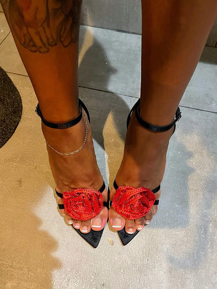 Rhinestone Rose Heels - Bold Muse Co