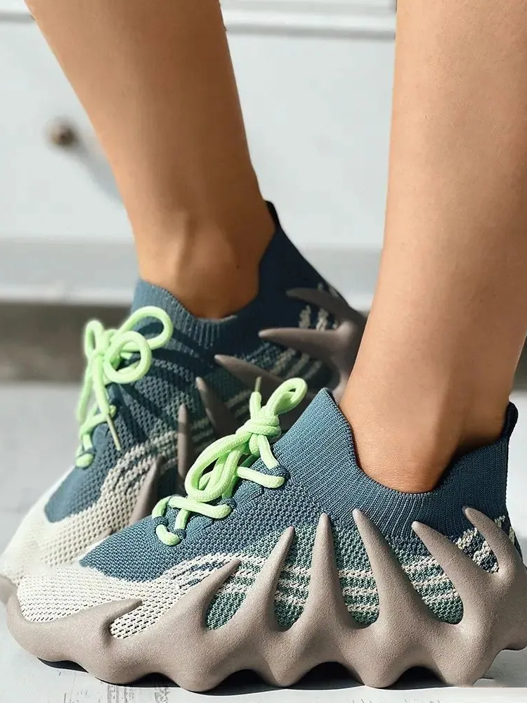 Lace-up Knit Breathable Sneakers - Bold Muse Co