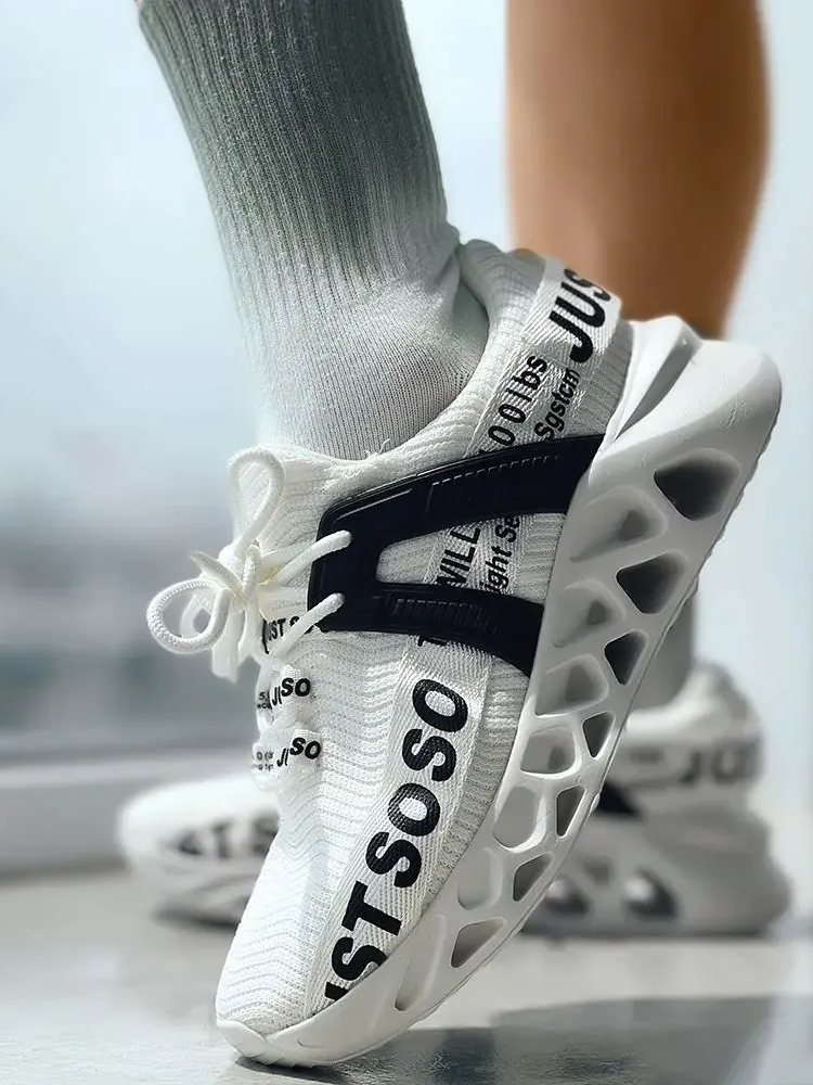 Letter Knit Sneakers - Bold Muse Co