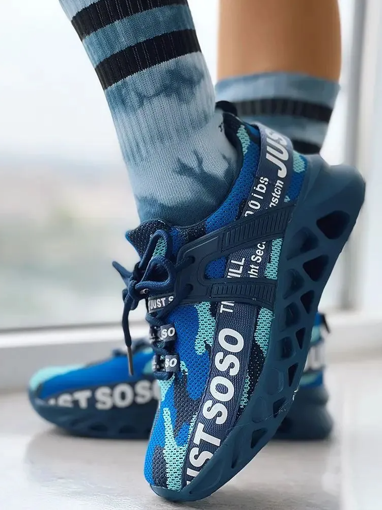 Letter Knit Sneakers - Bold Muse Co