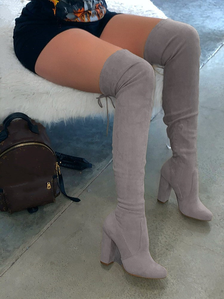 Suede Tie Back Boots - Bold Muse Co