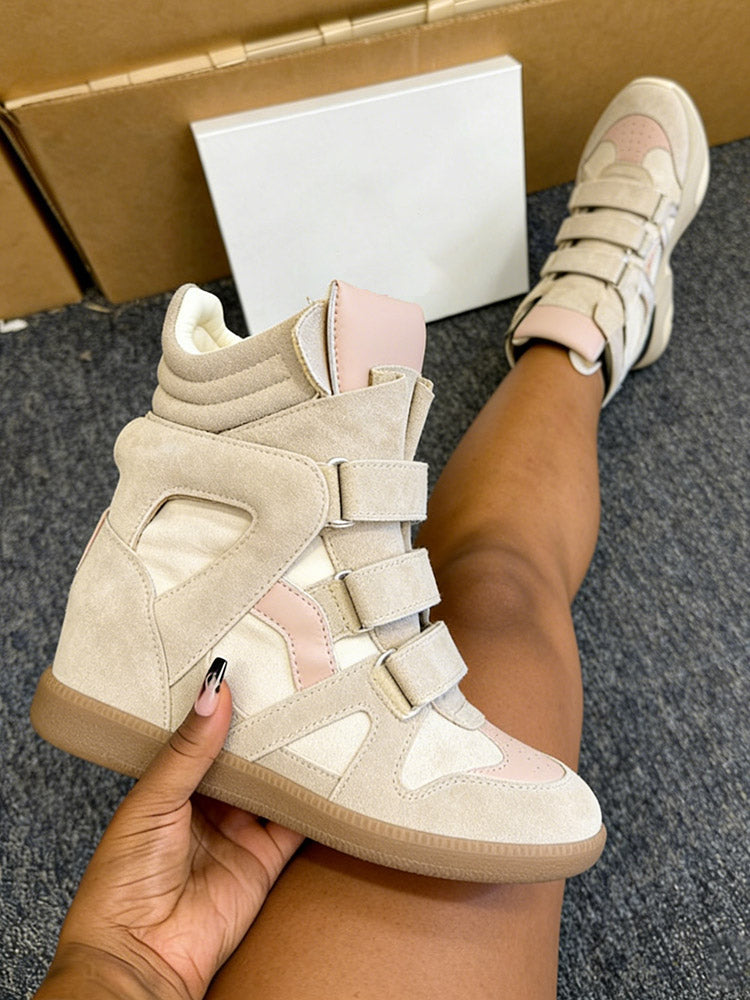 Suede Velcro Wedge Sneakers