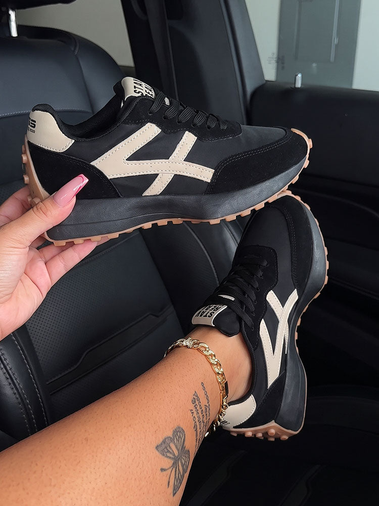 Classic Contrast Platform Sneakers