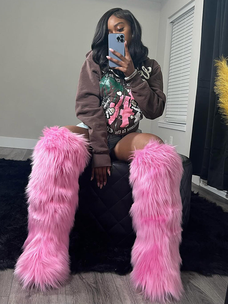 Faux Fur Statement Boots - Bold Muse Co