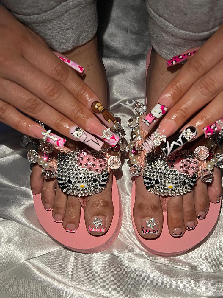 Cute Kitty Platform Flip Flops