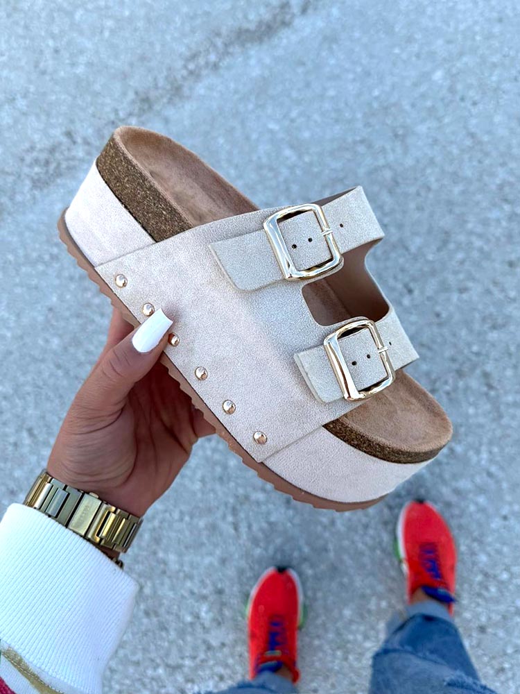 Double Buckle Strap Platform Sandals - Bold Muse Co